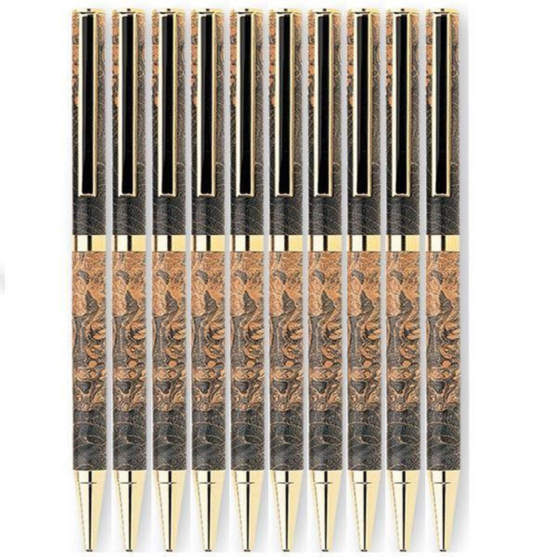 7 mm Slim Style Black Strip Clip Ballpoint Pen Kit - Finish:Cobalt Gold - Pieces:10-Piece